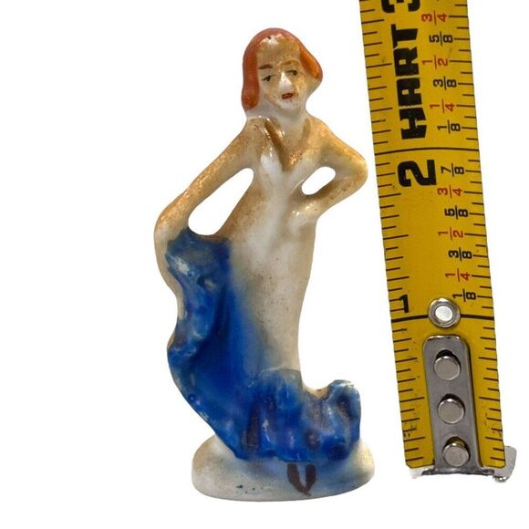 Vintage Ceramic Figurines Occupied Japan Miniature 2" Woman Victorian Antique - Picture 5 of 10